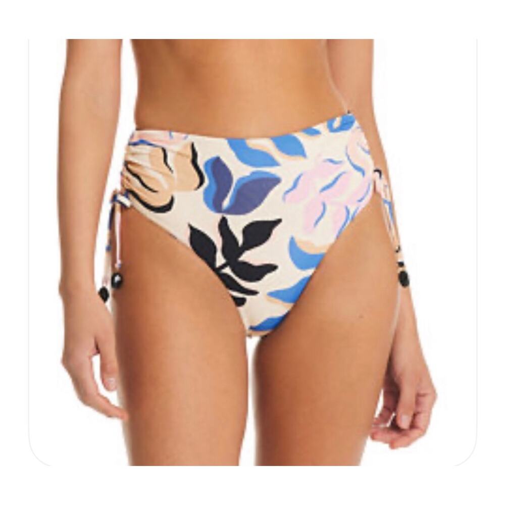 Red Carter Beaded Trim Size Small High Waist‎ Bottoms Swimwear NEW